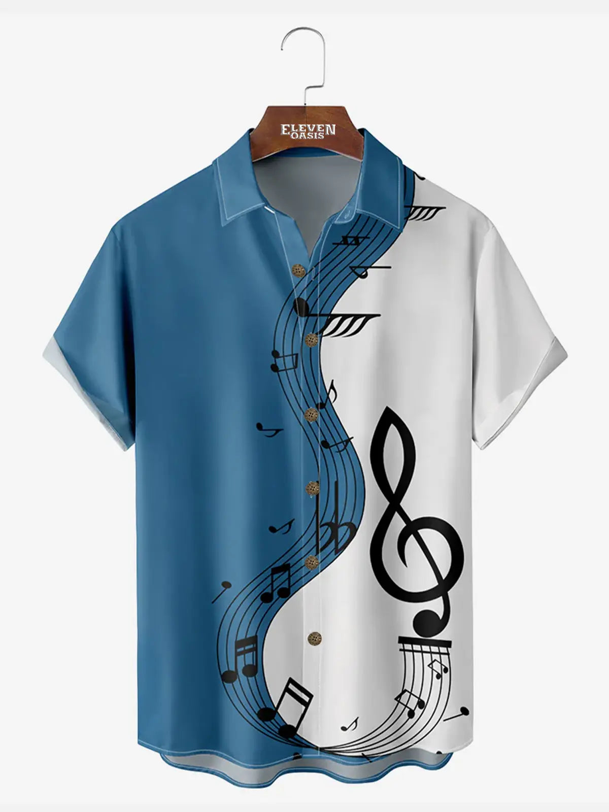 Men's Music Breathable Soft Front Button Short Sleeve Shirt ElevenOasis