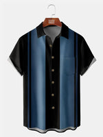 Mens Ombre Print Front Buttons Soft Breathable Chest Pocket Casual Bowling ShirtsMens short sleeve shirts Big and tall Mens shirts Short sleeve shirts for men Mens 4xl shirts Casual short sleeve shirts