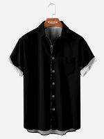 Men's Casual Button Lining Contrast Pattern Short Sleeve Shirt ElevenOasis