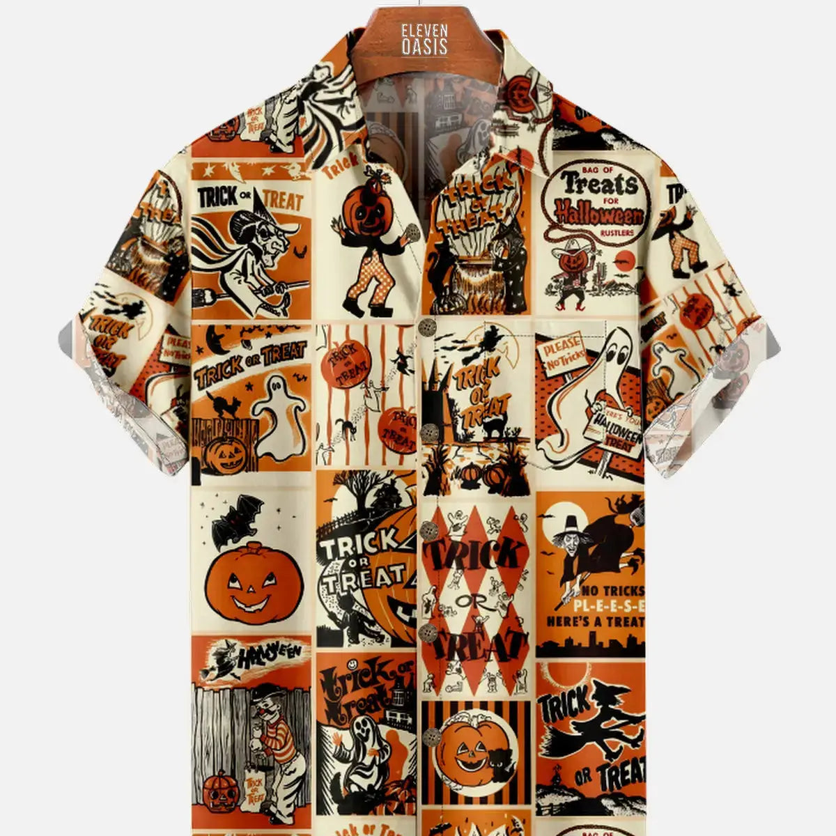 Men's Vintage Halloween Patches Short Sleeve ShirtMens short sleeve shirts Big and tall Mens shirts Short sleeve shirts for men Mens 4xl shirts Casual short sleeve shirts
