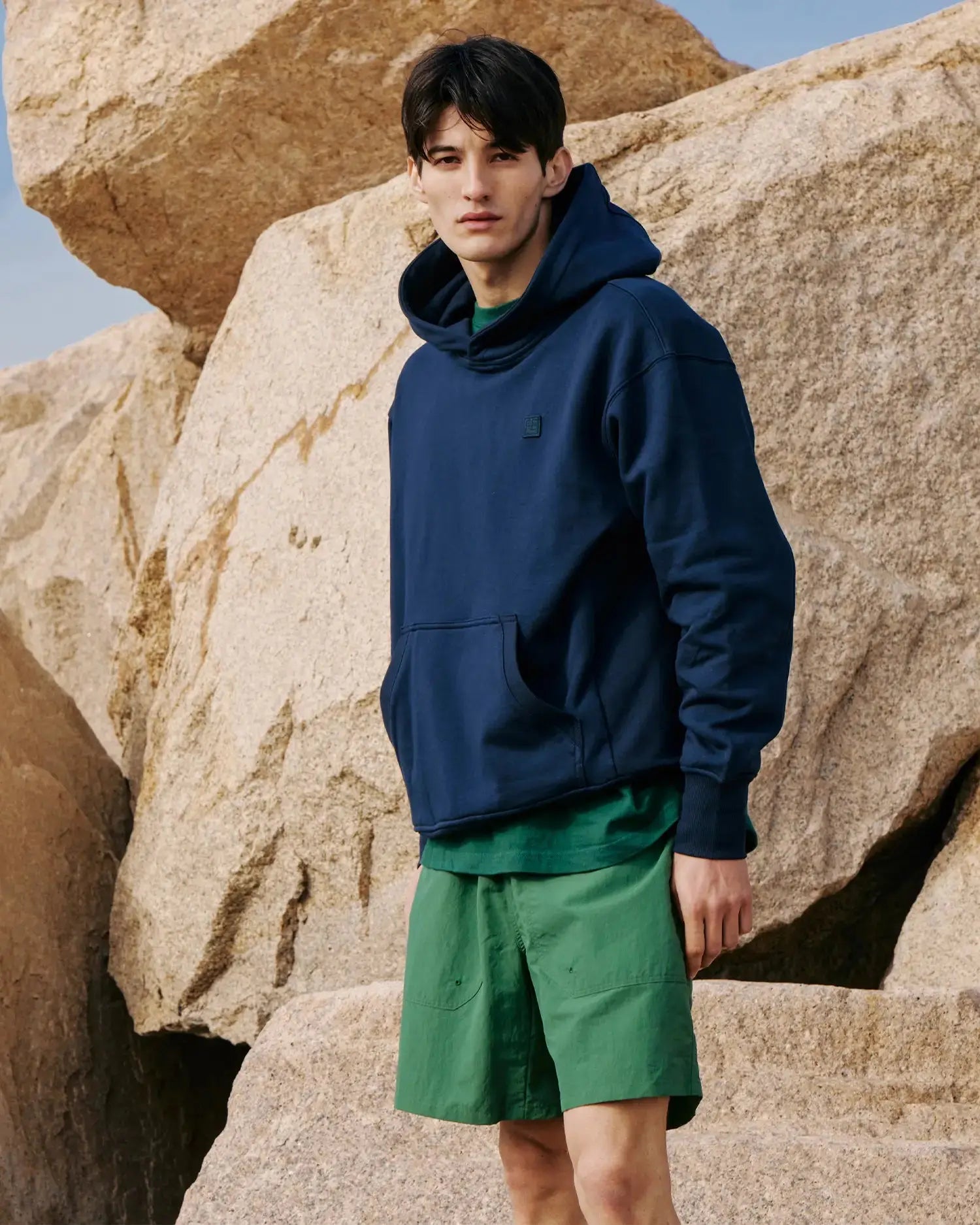 Men's Mixed Fabric Hoodie 08