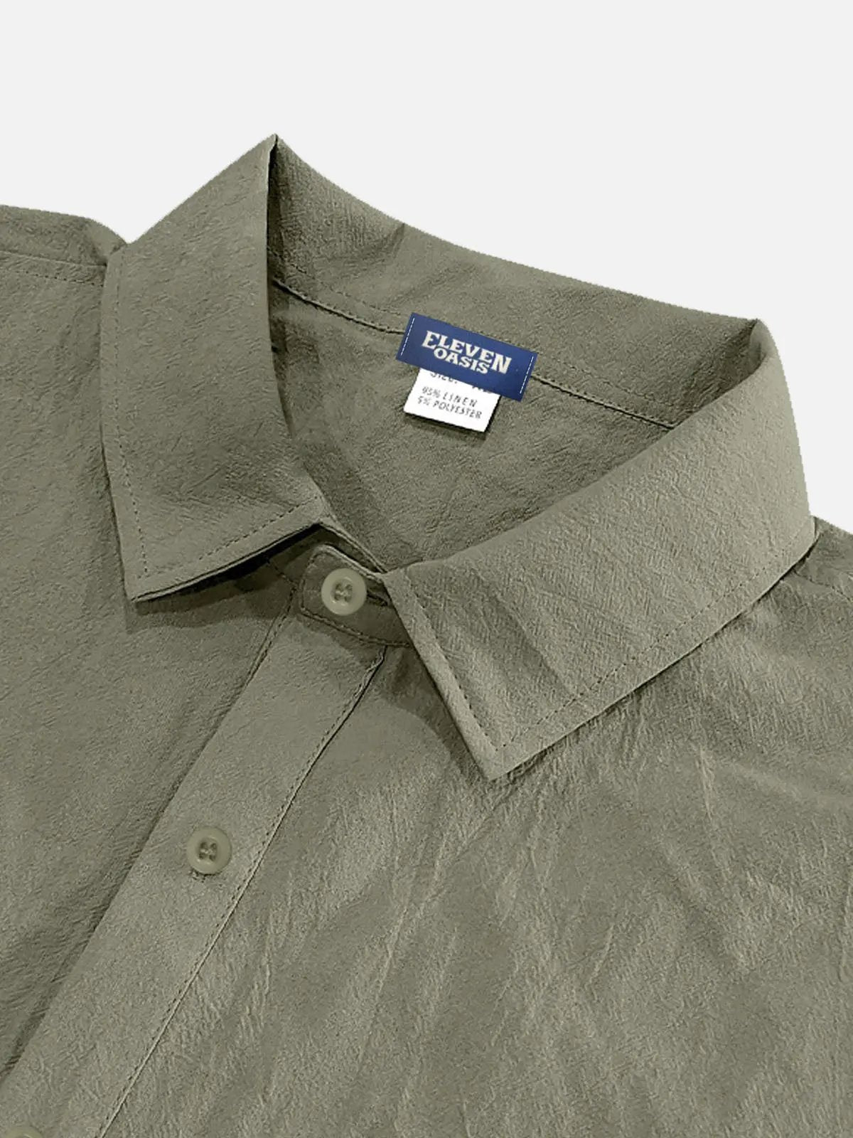 Men's Linen Blend Dual Pocket Short Sleeve Shirt ElevenOasis