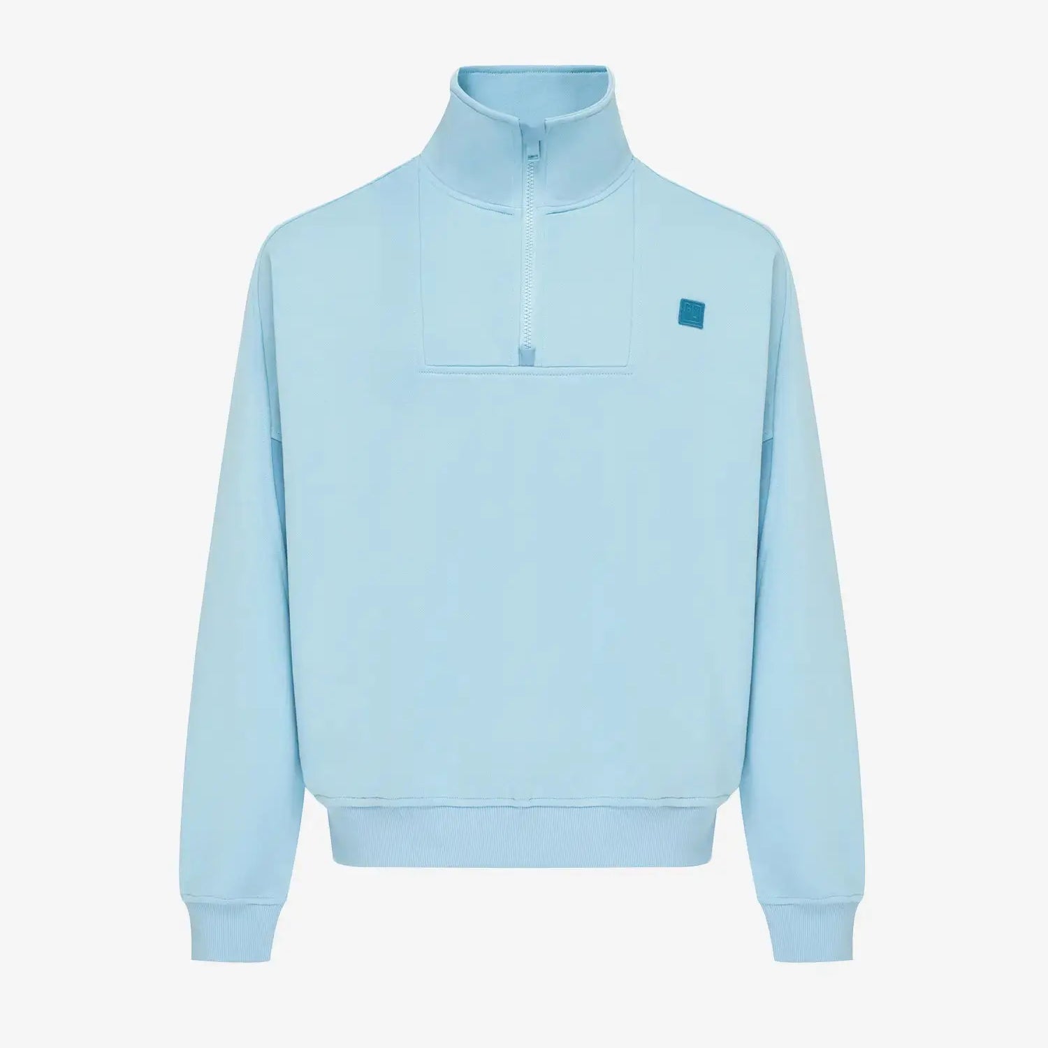 Men's Mixed Fabric Halfzip in Light Blue 01 #light-blue