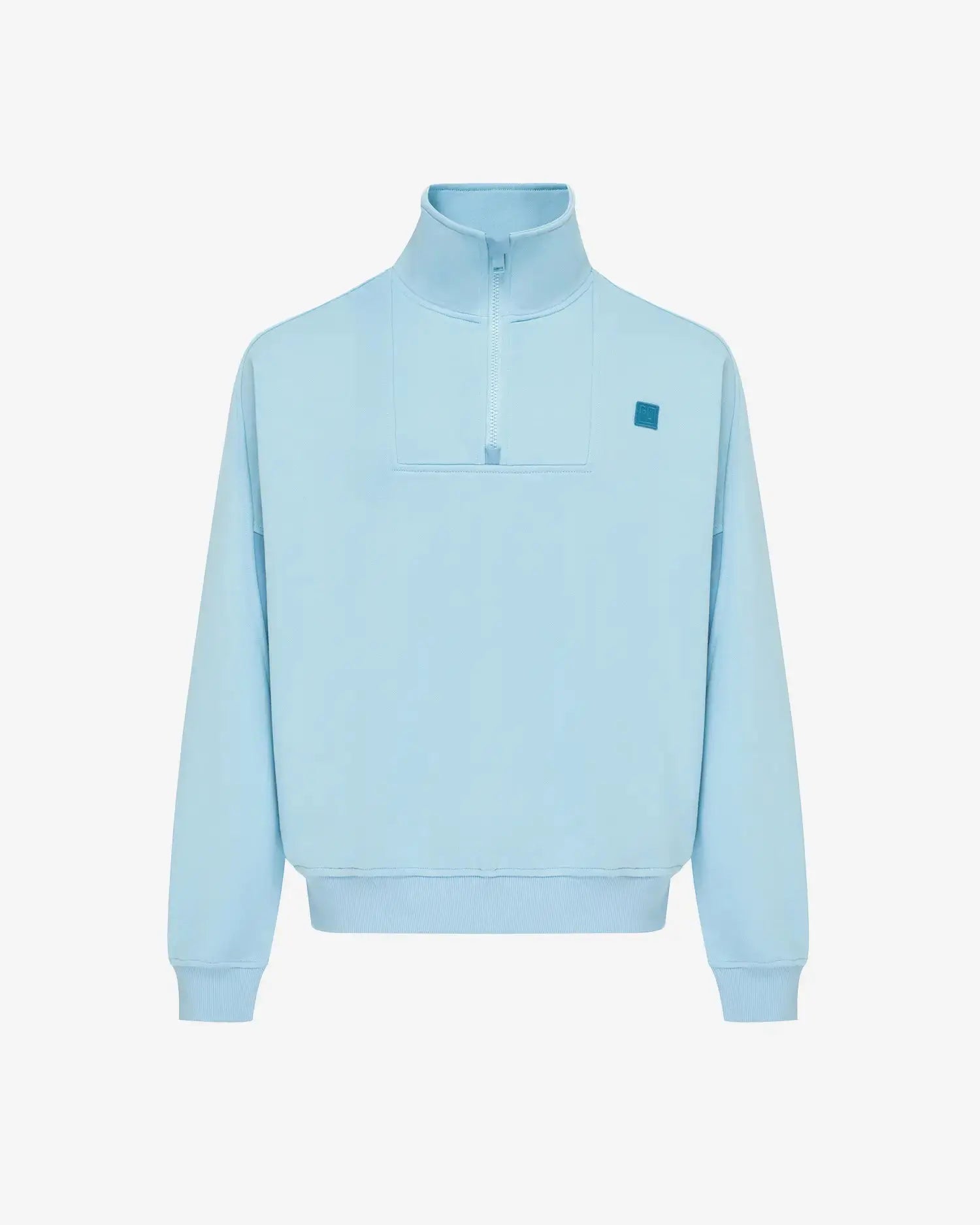 Men's Mixed Fabric Halfzip in Light Blue 01 #light-blue