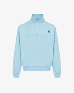 Men's Mixed Fabric Halfzip in Light Blue 01