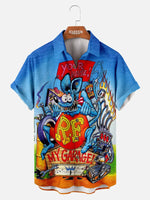 Car Anime Short Sleeve Shirt ElevenOasis