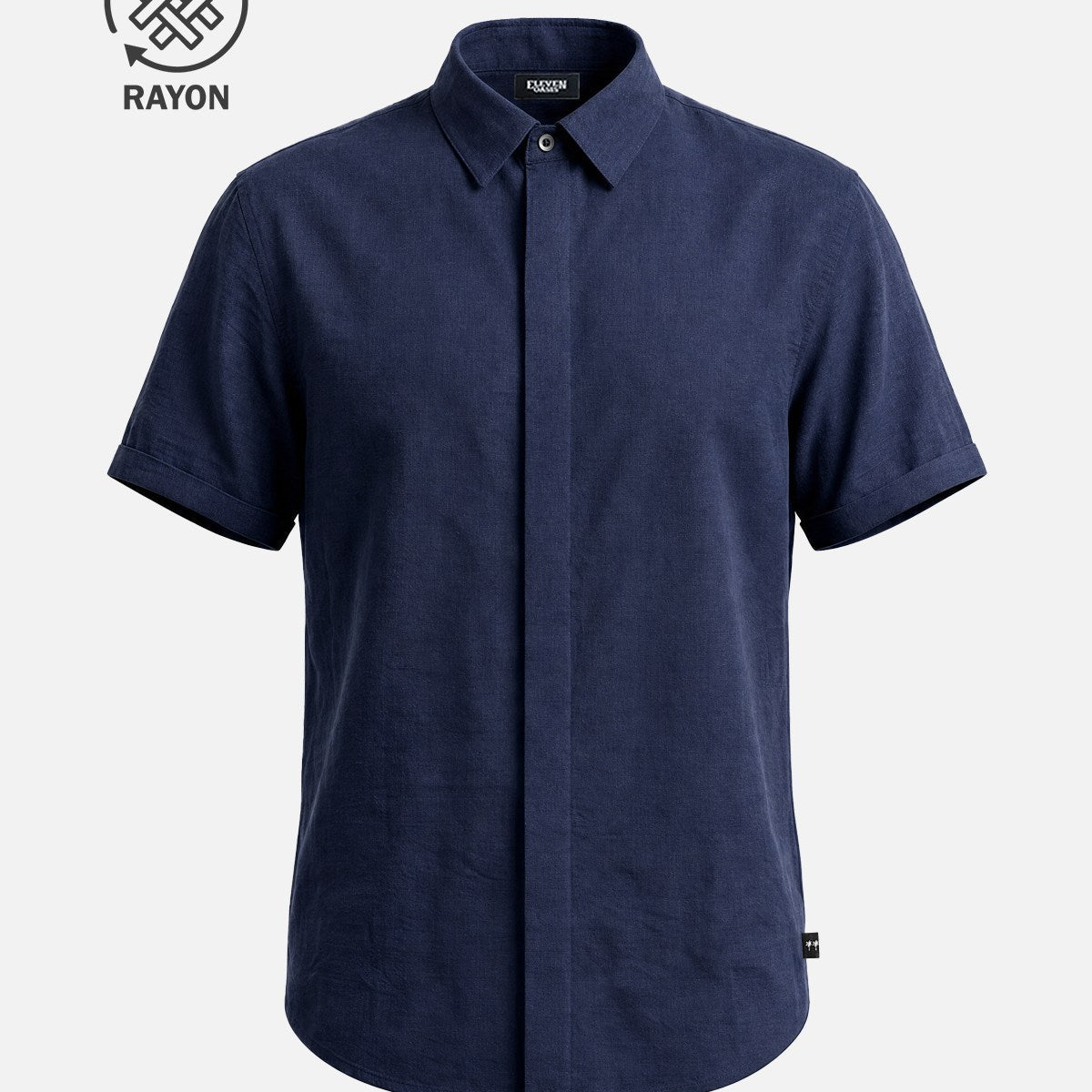Men's Linen Cotton Blend Short Sleeve Shirt ElevenOasis