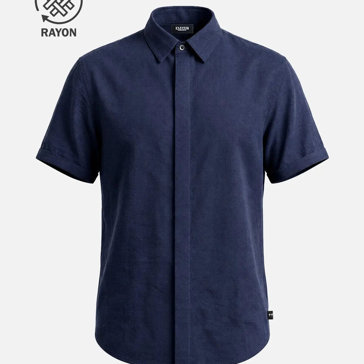 Men's Linen Cotton Blend Short Sleeve Shirt ElevenOasis