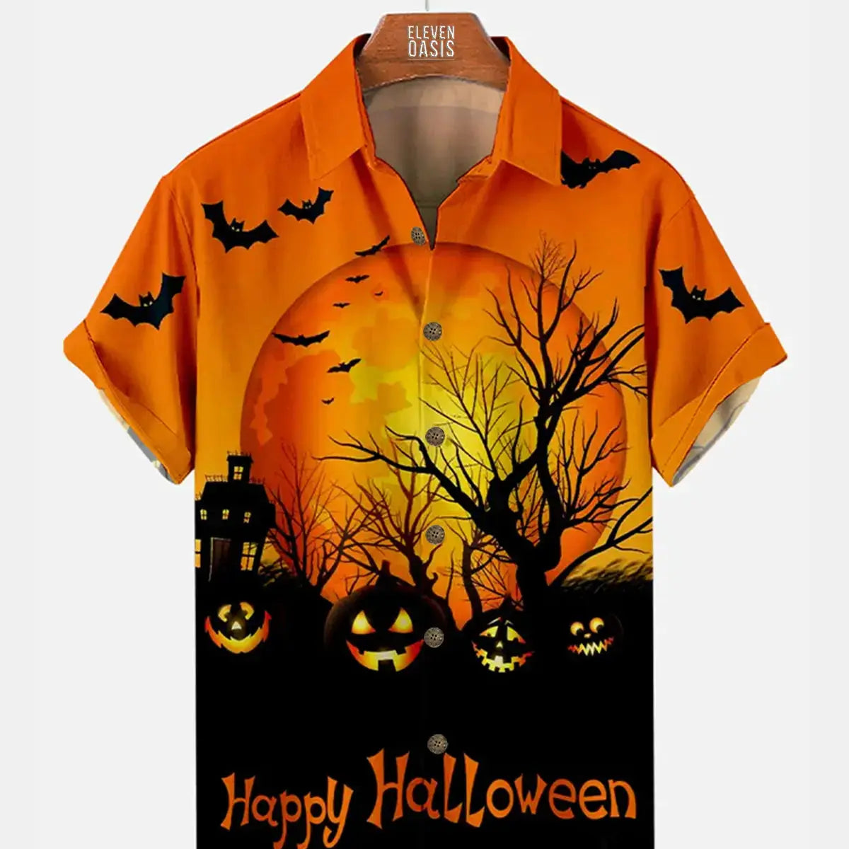 Halloween Forest Men's Short Sleeve ShirtMens short sleeve shirts Big and tall Mens shirts Short sleeve shirts for men Mens 4xl shirts Casual short sleeve shirts