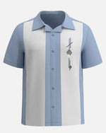 Men's Classic Guayabera Style Bowling Short Sleeve Shirt Eleven Oasis