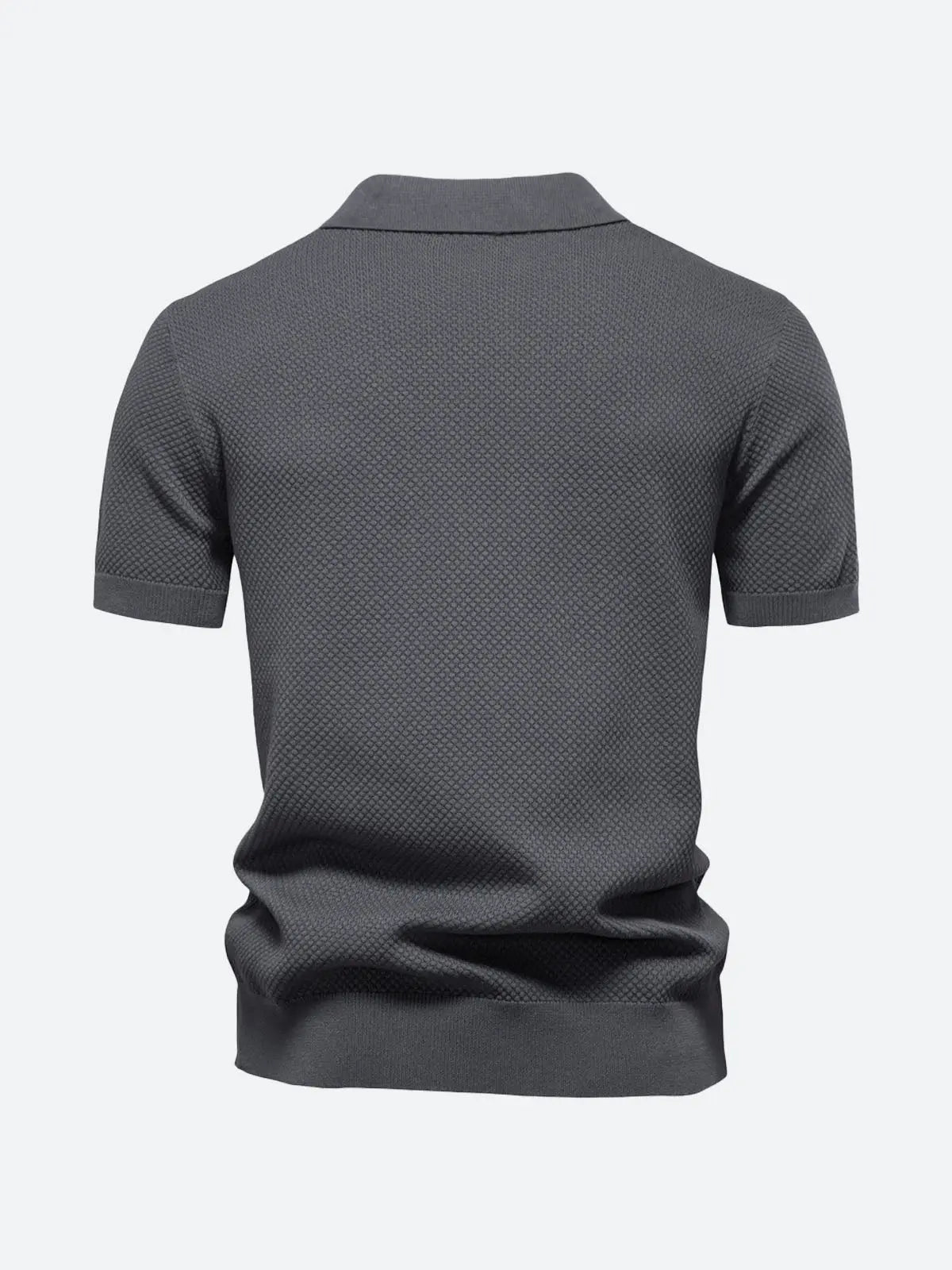 Men's Textured Knit Polo Short Sleeve Shirt ElevenOasis