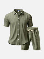 Men's Linen Pinstripe Matching Set Eleven Oasis