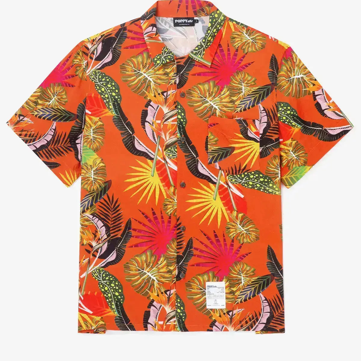 POPPY ATLR Men's Just A Lot of Foliage Aloha ShirtMens short sleeve shirts Big and tall Mens shirts Short sleeve shirts for men Mens 4xl shirts Casual short sleeve shirts