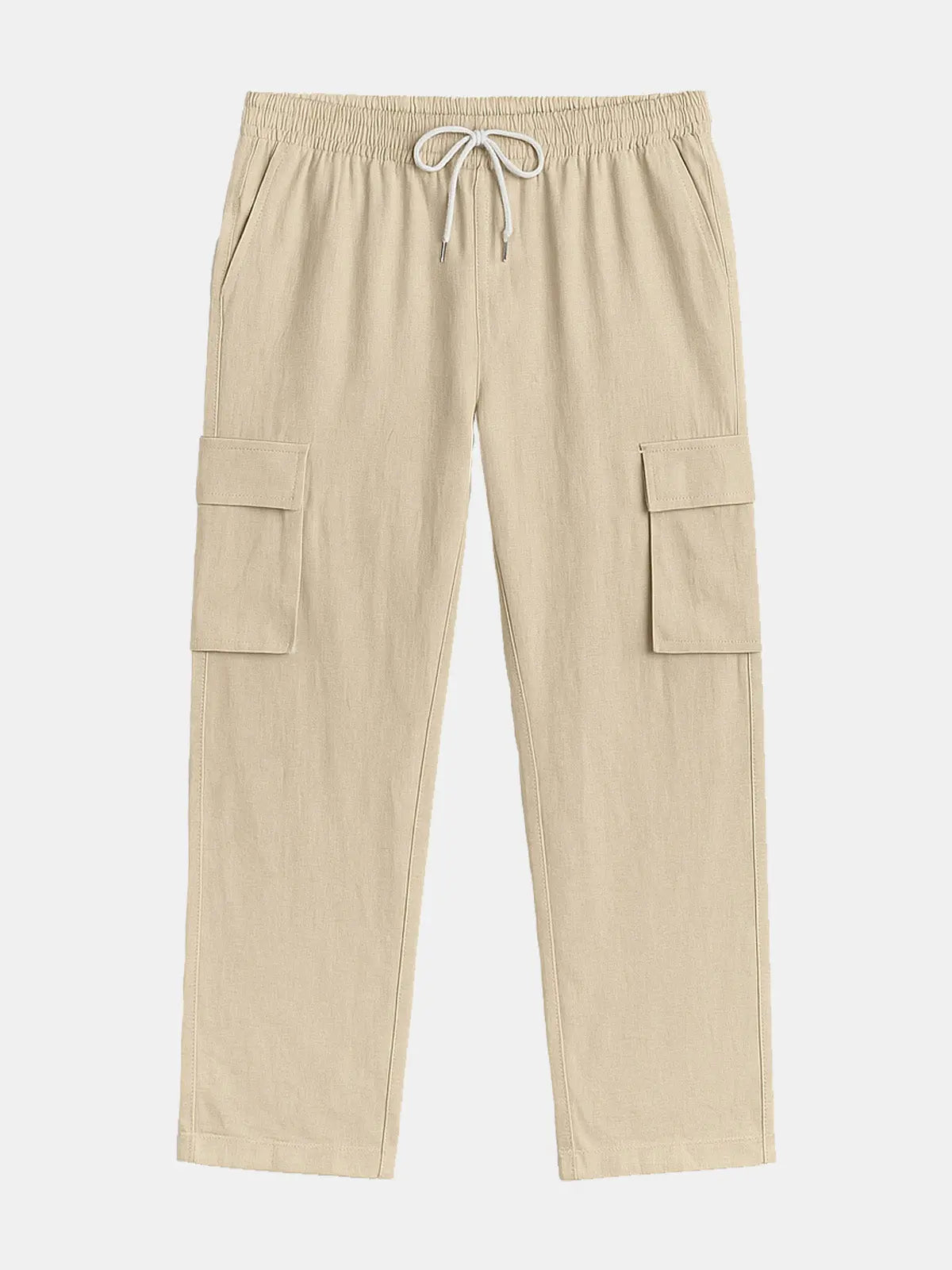 Men's Solid Color Linen Basic Breathable Vacation Cargo Pants ElevenOasis