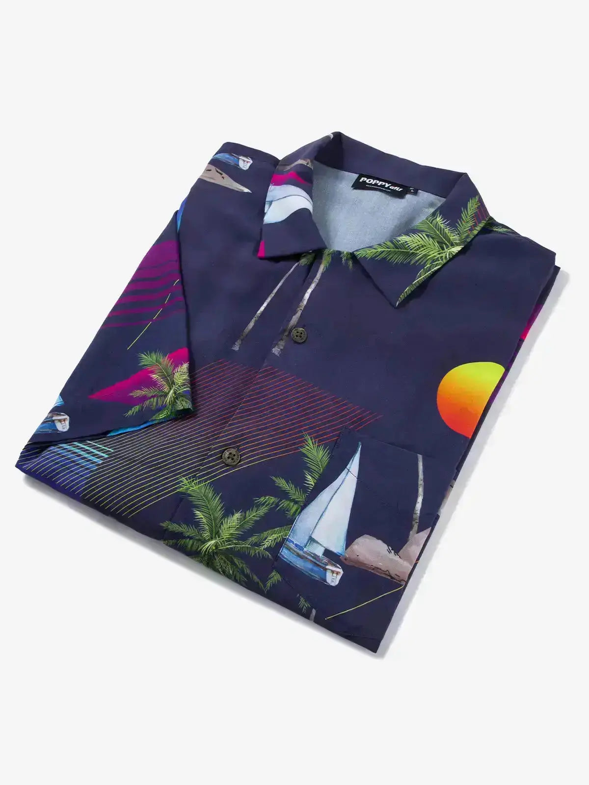 POPPY ATLR Men's Island Hopping Aloha ShirtMens short sleeve shirts Big and tall Mens shirts Short sleeve shirts for men Mens 4xl shirts Casual short sleeve shirts