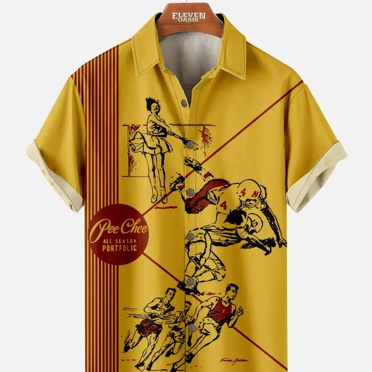 Men's Pee Chee Folder Front and Back Cover Nostalgia Shirt ElevenOasis