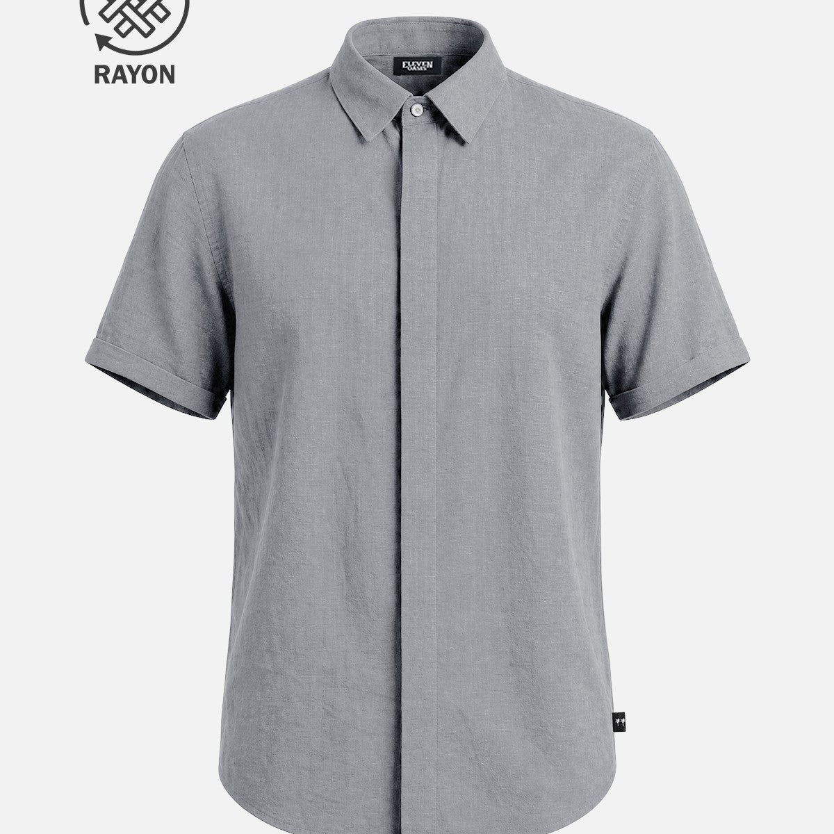 Men's Linen Cotton Blend Short Sleeve Shirt ElevenOasis