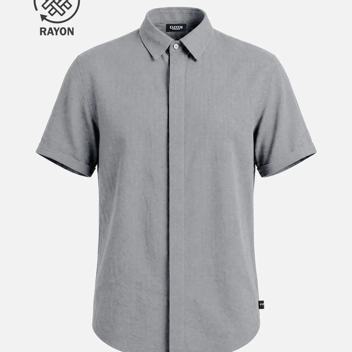 Men's Linen Cotton Blend Short Sleeve Shirt ElevenOasis