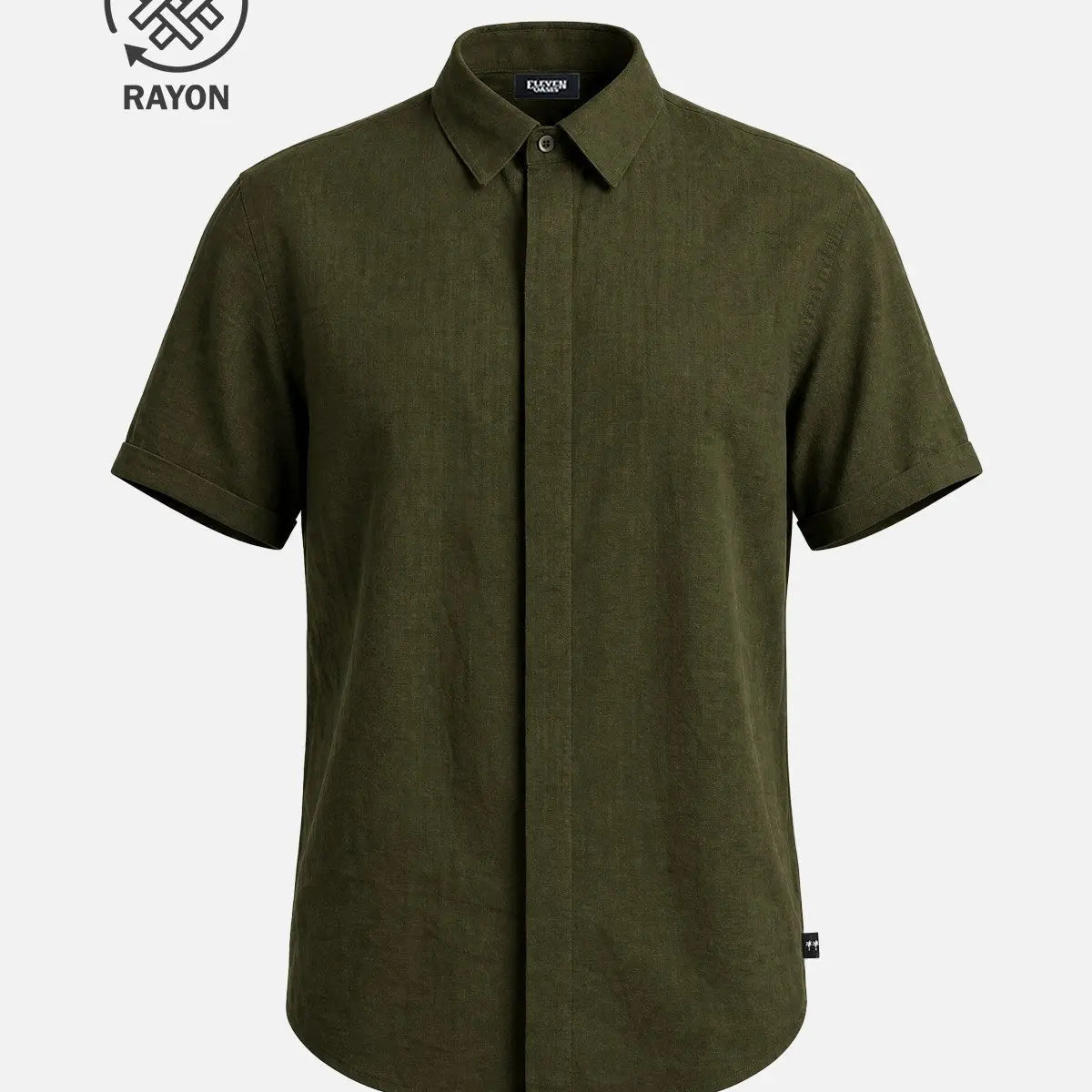 Men's Rayon Blend Classic Short Sleeve Shirt ElevenOasis