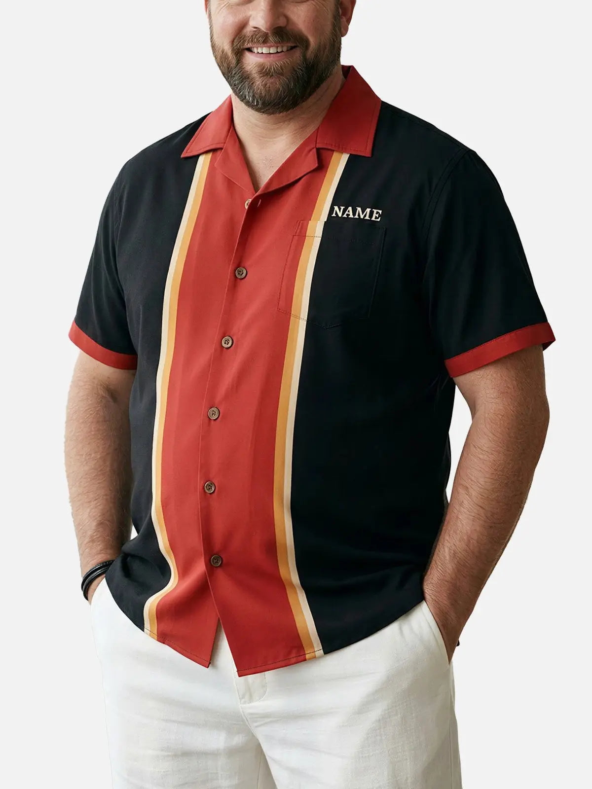 Tall Men's Custom Strike Zone Bowling Short Sleeve Shirt Eleven Oasis
