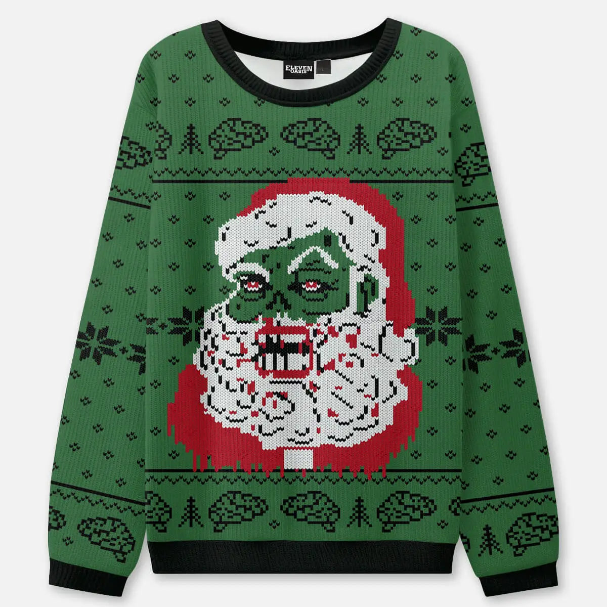 Zombie Santa Ugly Christmas Sweatshirt ElevenOasis