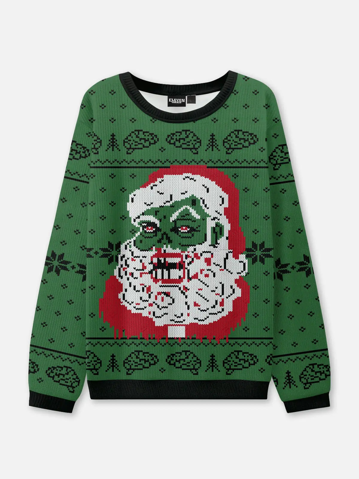 Zombie Santa Ugly Christmas Sweatshirt ElevenOasis