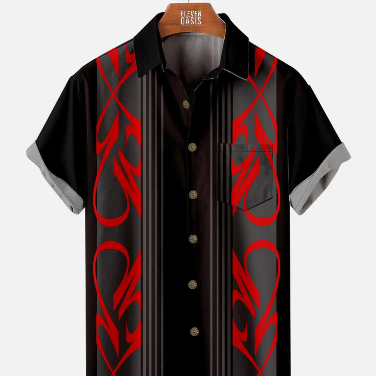 Men's Pinstripe Inspired Hot Rod Basic Every Day Short Sleeve ShirtMens short sleeve shirts Big and tall Mens shirts Short sleeve shirts for men Mens 4xl shirts Casual short sleeve shirts