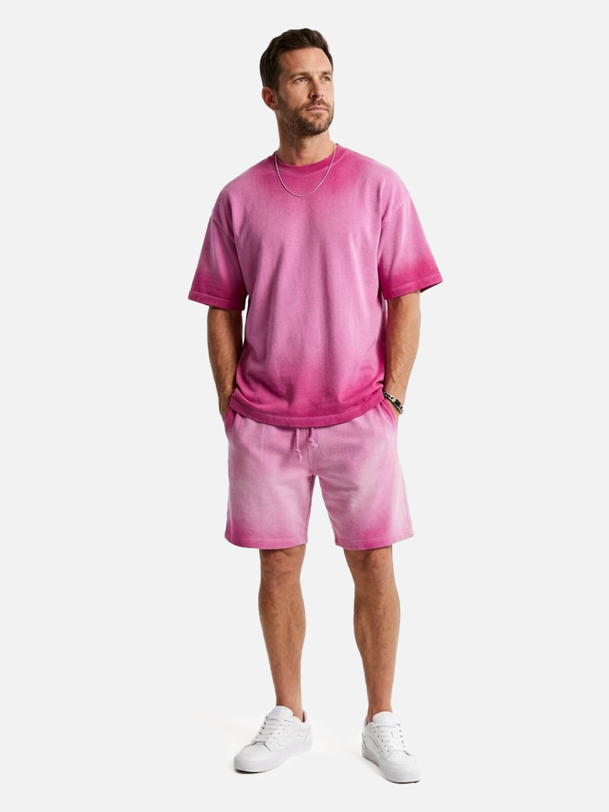 Men's Washed Gradient Drawstring Shorts Eleven Oasis