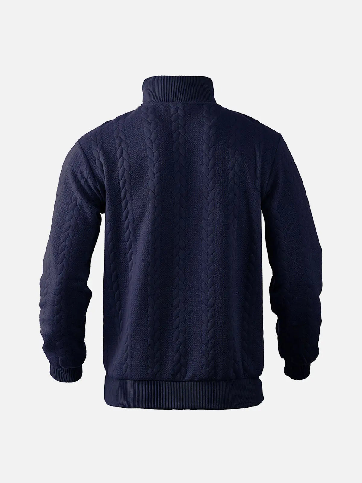 Men's Quarter-Zip Textured Pullover Sweatshirt ElevenOasis