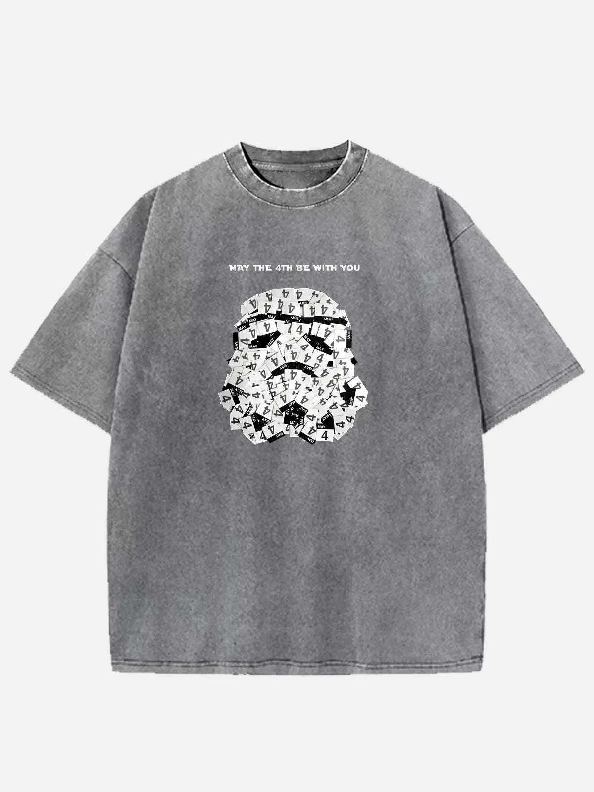Star Wars May the Fourth Calendar Stormtrooper Acid Wash Cotton T-Shirt Eleven Oasis