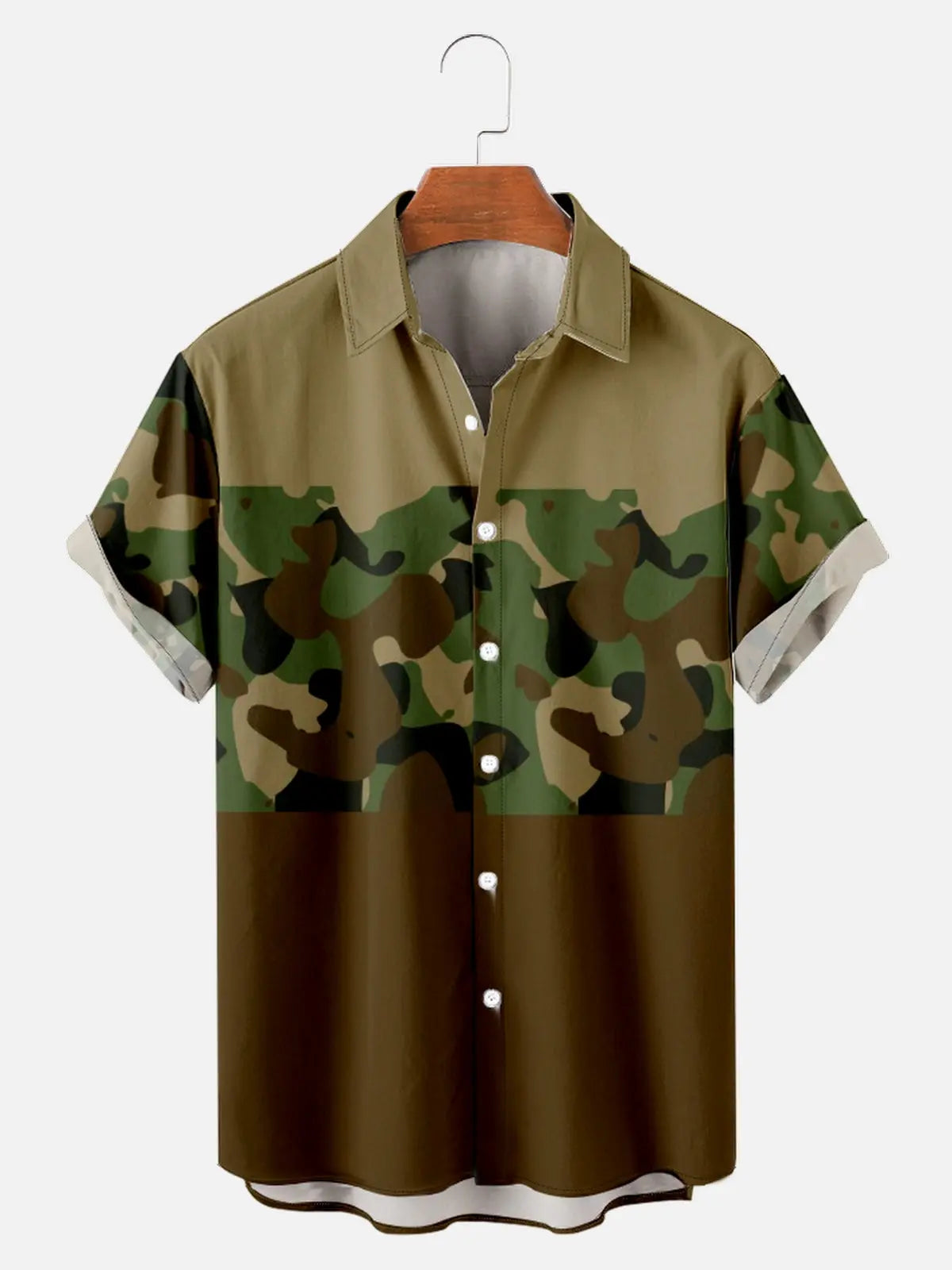 Men's Camo Print with Block Colors Short Sleeve ShirtMens short sleeve shirts Big and tall Mens shirts Short sleeve shirts for men Mens 4xl shirts Casual short sleeve shirts