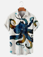 Cthulhu Octopus Pattern Men's Short Sleeve Tops with Chest PocketMens short sleeve shirts Big and tall Mens shirts Short sleeve shirts for men Mens 4xl shirts Casual short sleeve shirts