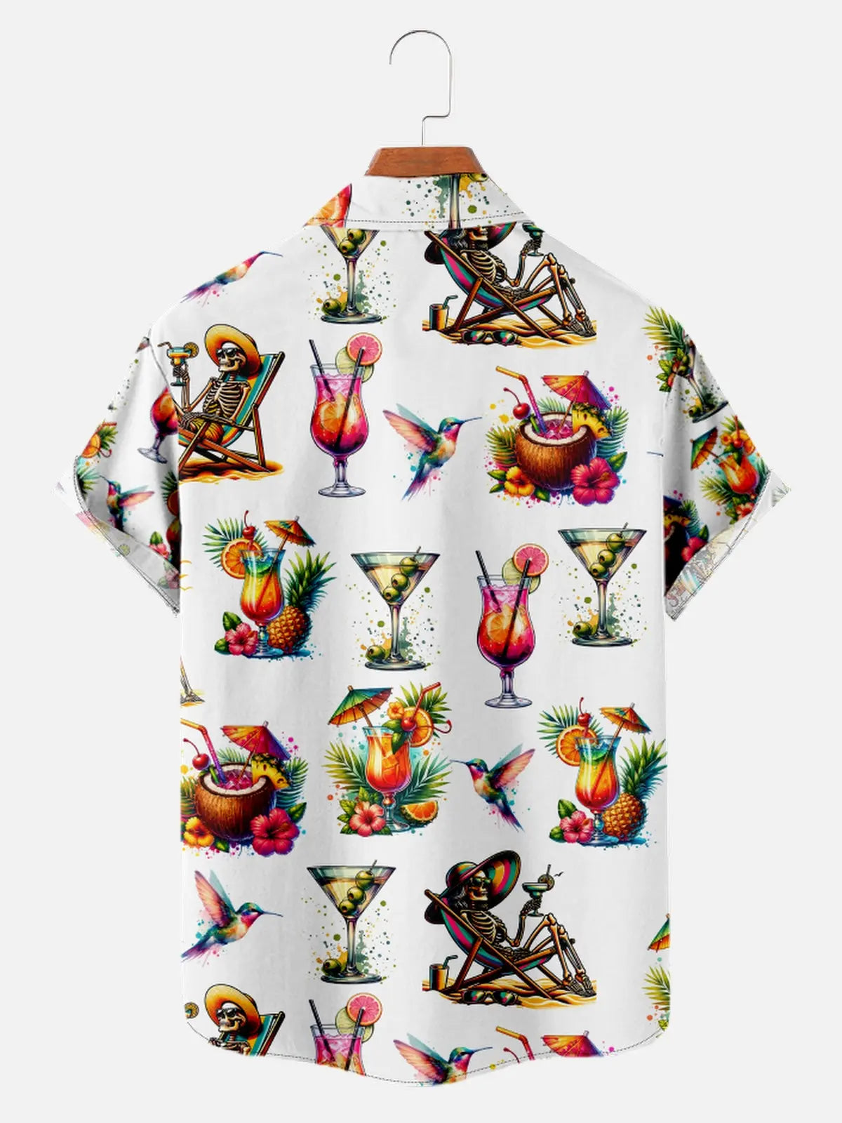 Men's Skeleton Skull Enjoying Cocktails Short Sleeve ShirtMens short sleeve shirts Big and tall Mens shirts Short sleeve shirts for men Mens 4xl shirts Casual short sleeve shirts