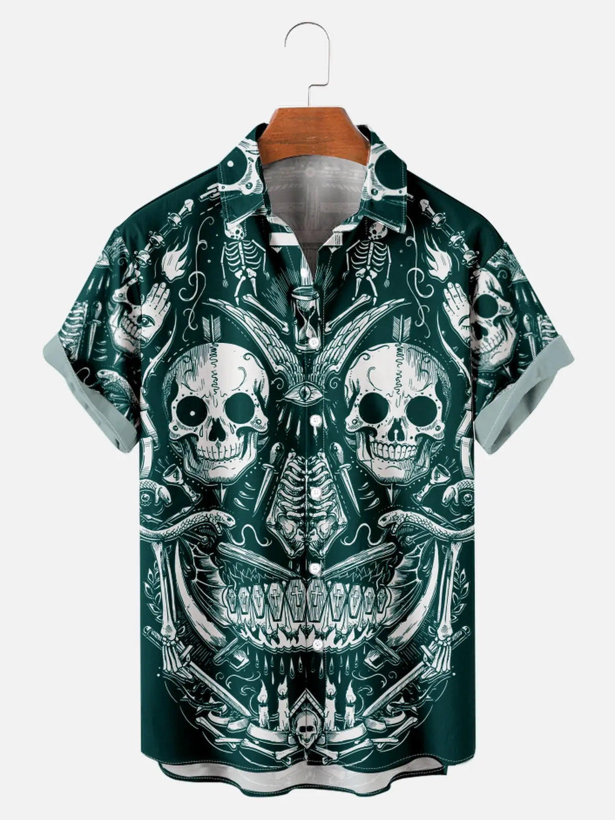Men's Gothic Skulls of Skulls Short Sleeve ShirtMens short sleeve shirts Big and tall Mens shirts Short sleeve shirts for men Mens 4xl shirts Casual short sleeve shirts