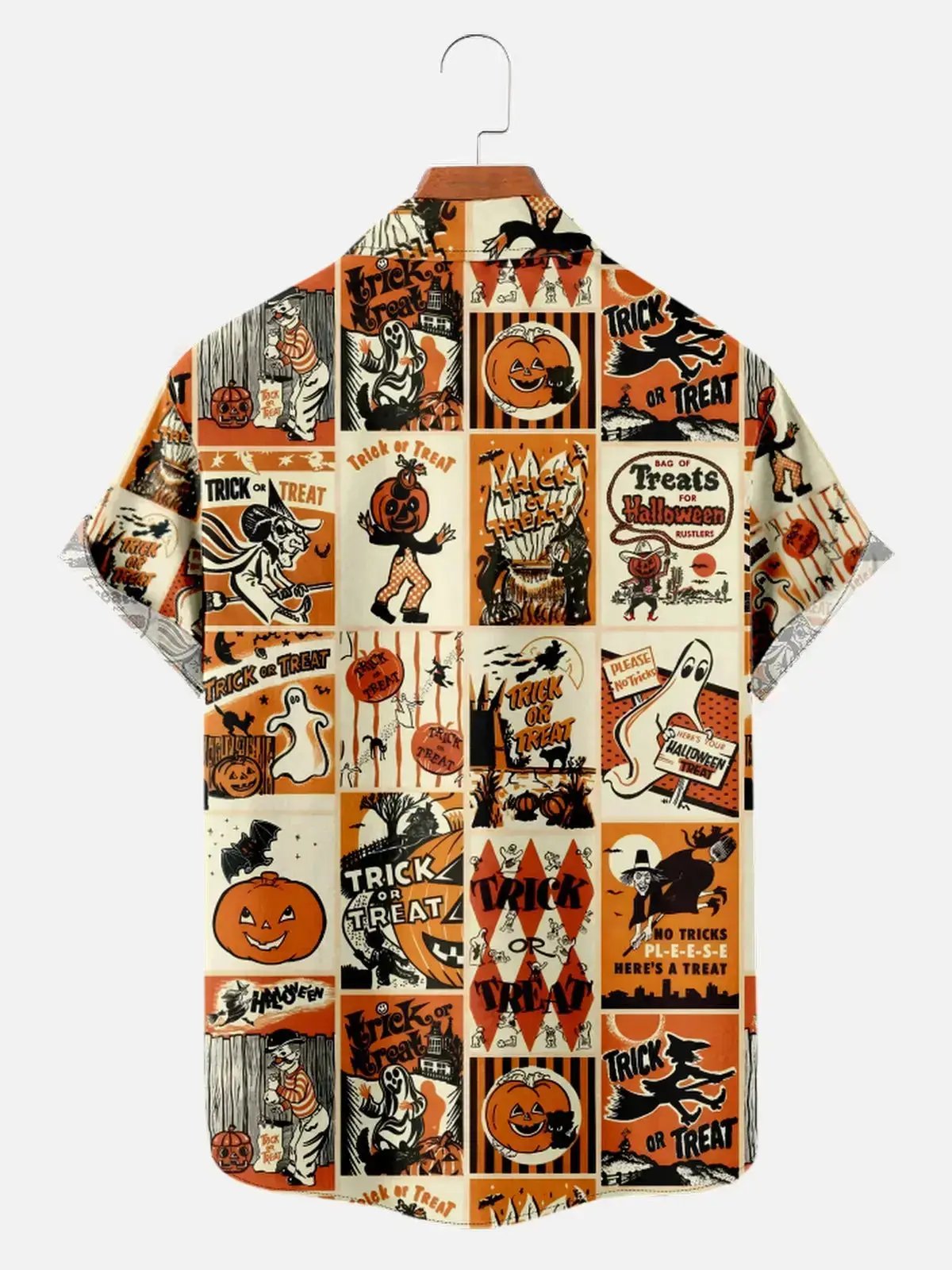 Men's Vintage Halloween Patches Short Sleeve ShirtMens short sleeve shirts Big and tall Mens shirts Short sleeve shirts for men Mens 4xl shirts Casual short sleeve shirts