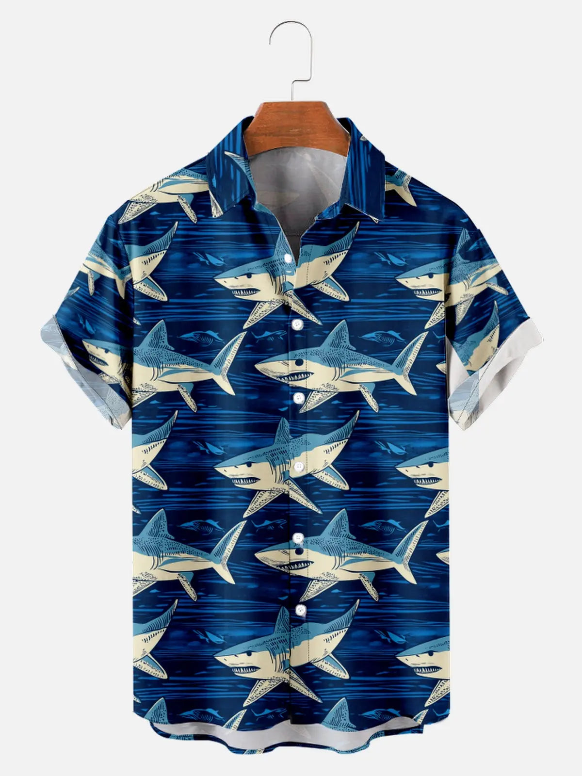Men's Hand-drawn Sharks All Over Print Short Sleeve ShirtMens short sleeve shirts Big and tall Mens shirts Short sleeve shirts for men Mens 4xl shirts Casual short sleeve shirts