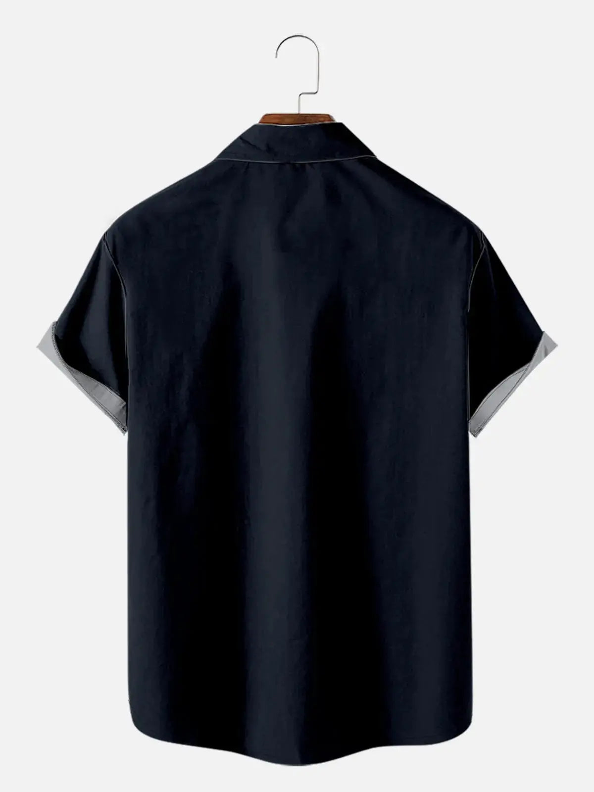 Tall Men's Card Suits Stripe Bowling Short Sleeve Shirt ElevenOasis