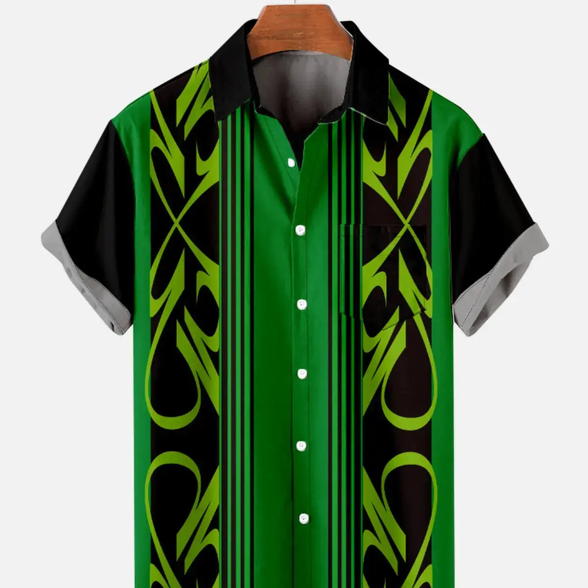 Men's Pinstripe Inspired Hot Rod Basic Every Day Short Sleeve Shirt ElevenOasis