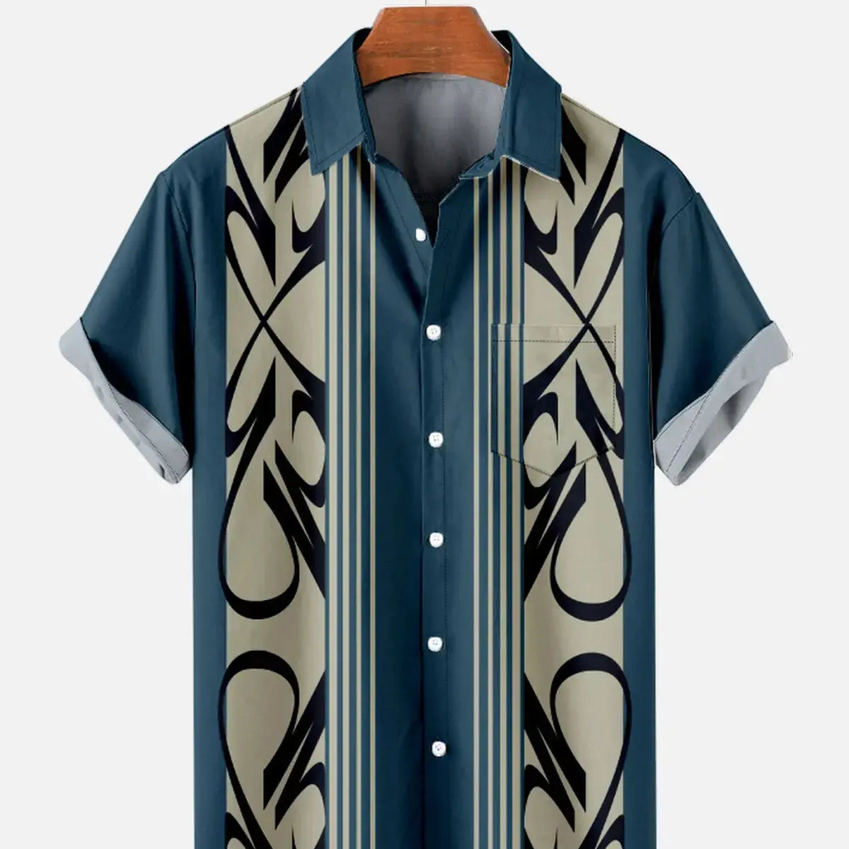 Men's Pinstripe Inspired Hot Rod Basic Every Day Short Sleeve ShirtMens short sleeve shirts Big and tall Mens shirts Short sleeve shirts for men Mens 4xl shirts Casual short sleeve shirts
