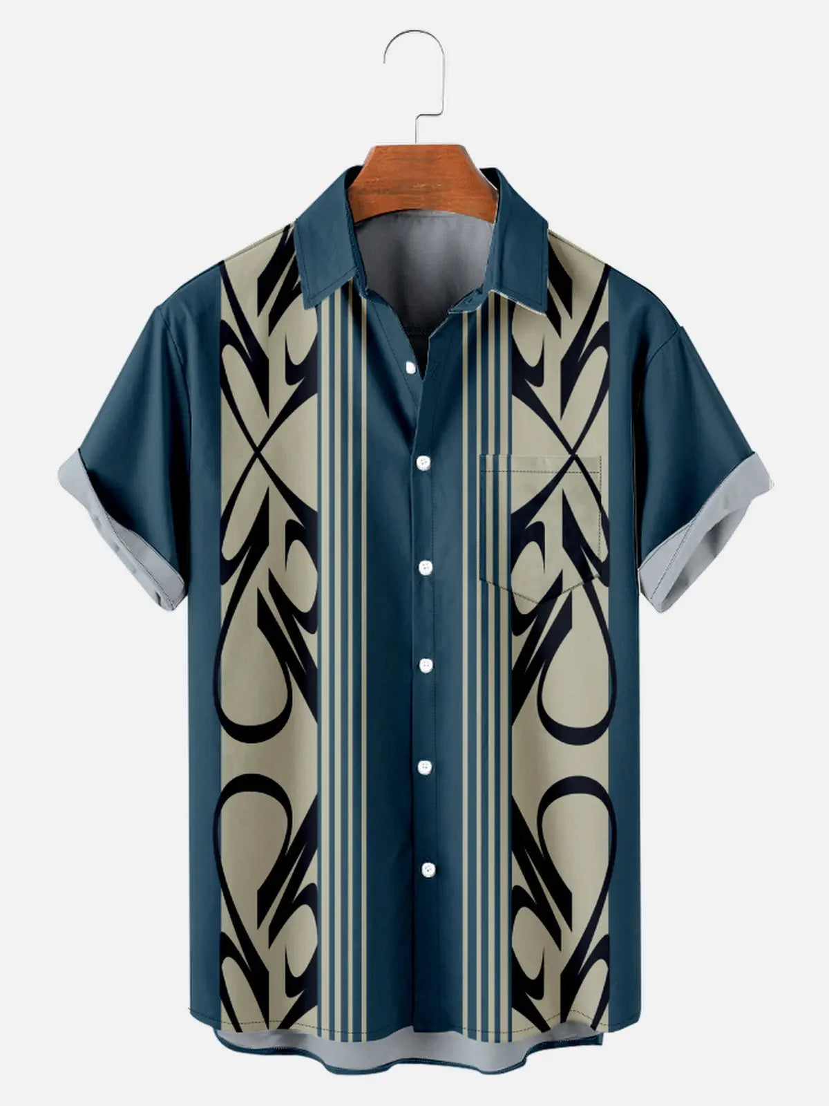 Men's Pinstripe Inspired Hot Rod Basic Every Day Short Sleeve ShirtMens short sleeve shirts Big and tall Mens shirts Short sleeve shirts for men Mens 4xl shirts Casual short sleeve shirts