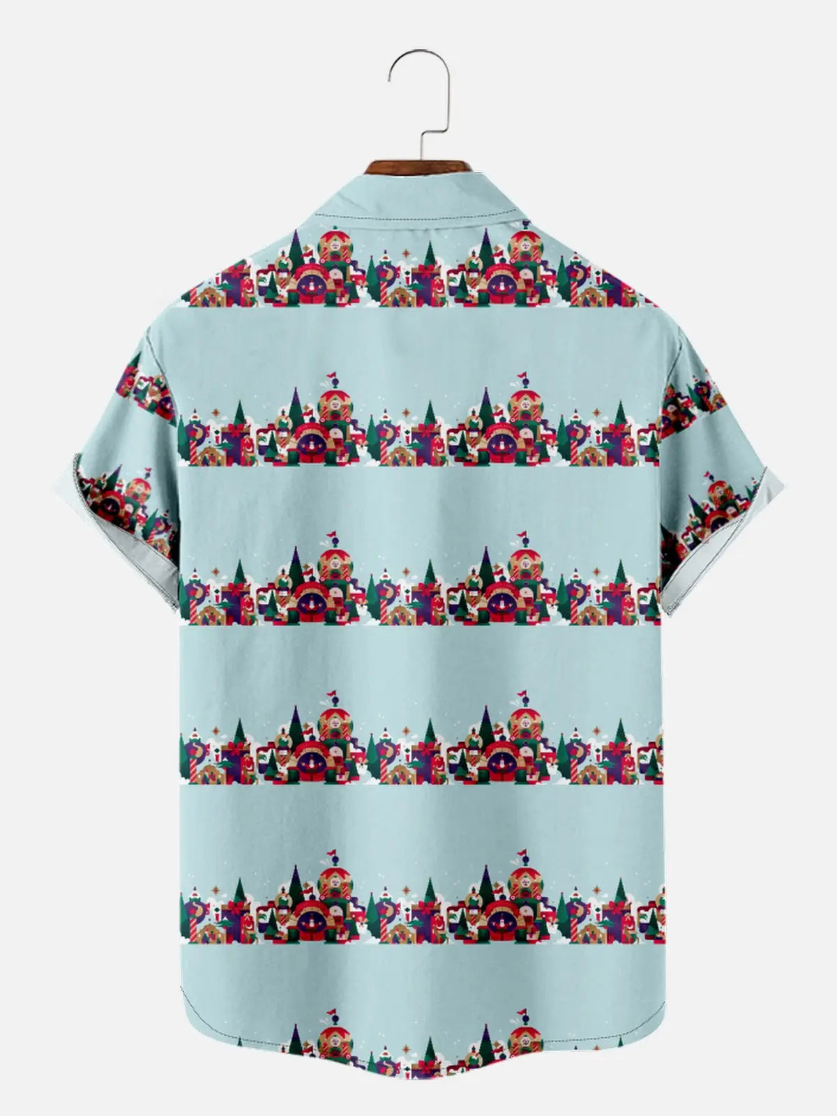 Men's Striped Pattern Christmas Decorations Short Sleeve ShirtMens short sleeve shirts Big and tall Mens shirts Short sleeve shirts for men Mens 4xl shirts Casual short sleeve shirts
