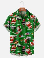 Men's Santa Delivering Presents All Over Print Short Sleeve ShirtMens short sleeve shirts Big and tall Mens shirts Short sleeve shirts for men Mens 4xl shirts Casual short sleeve shirts