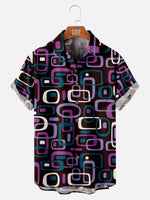 Men's Iconic 70s Pattern in Purple Short Sleeve Shirt, mens short sleeve shirts???¡§?o?big and tall mens shirts???¡§?o?short sleeve shirts for men???¡§?o?mens 4xl shirts???¡§?o?casual short sleeve shirts