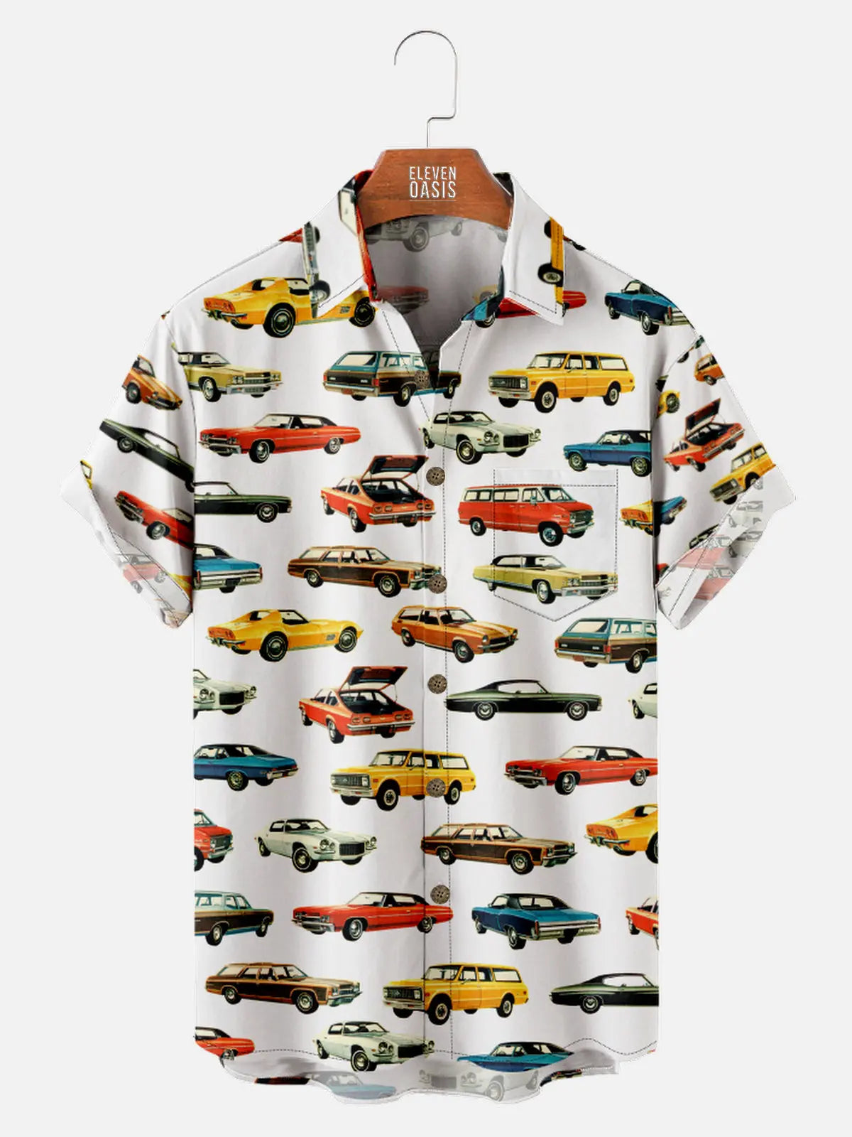 Men's Vintage Cars All Over Print Short Sleeve Shirt, mens short sleeve shirts?¡§o?big and tall mens shirts?¡§o?short sleeve shirts for men?¡§o?mens 4xl shirts?¡§o?casual short sleeve shirts