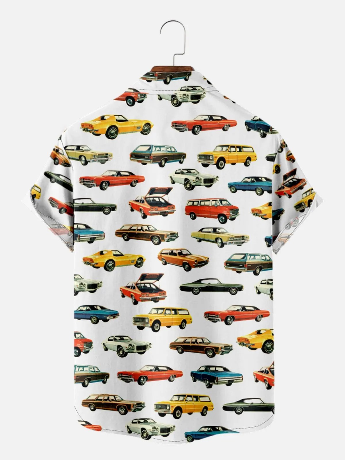 Men's Vintage Cars All Over Print Short Sleeve Shirt ElevenOasis