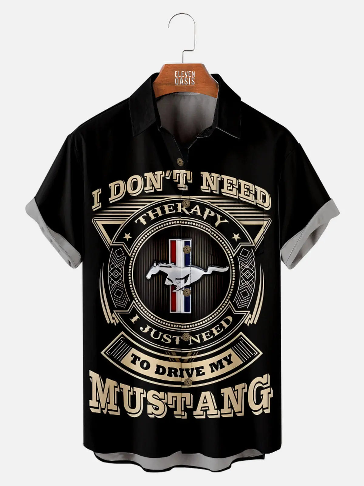 Men's Funny I Don't Need Therapy I Just Need to Drive My Mustang Short Sleeve Shirt, mens short sleeve shirts?¡§o?big and tall mens shirts?¡§o?short sleeve shirts for men?¡§o?mens 4xl shirts?¡§o?casual short sleeve shirts