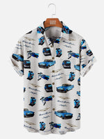 Men's All Over Print Blue Chevrolet Bel Air 1957 Short Sleeve Shirt, mens short sleeve shirts?¡§o?big and tall mens shirts?¡§o?short sleeve shirts for men?¡§o?mens 4xl shirts?¡§o?casual short sleeve shirts