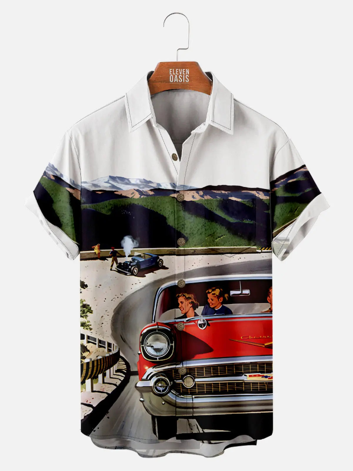 Men's Vintage Family Road Trip in a Chevrolet Short Sleeve Shirt, mens short sleeve shirts?¡§o?big and tall mens shirts?¡§o?short sleeve shirts for men?¡§o?mens 4xl shirts?¡§o?casual short sleeve shirts