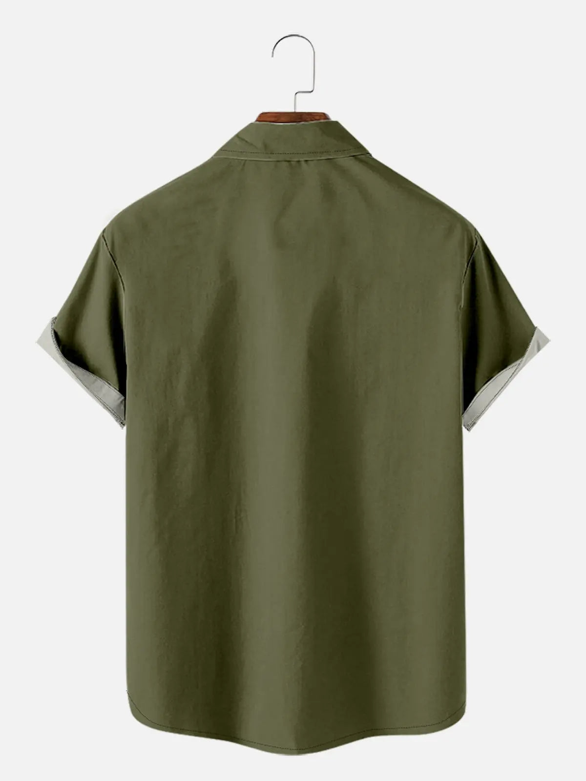 Men's Green with Dark Blue Stripes Bowling Short Sleeve Shirt, mens short sleeve shirts¡ê?big and tall mens shirts¡ê?short sleeve shirts for men¡ê?mens 4xl shirts¡ê?casual short sleeve shirts