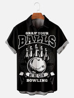 Men's Funny Grab Your Balls We're Going Bowling Short Sleeve Shirt, mens short sleeve shirts???¨¬o?big and tall mens shirts???¨¬o?short sleeve shirts for men???¨¬o?mens 4xl shirts???¨¬o?casual short sleeve shirts